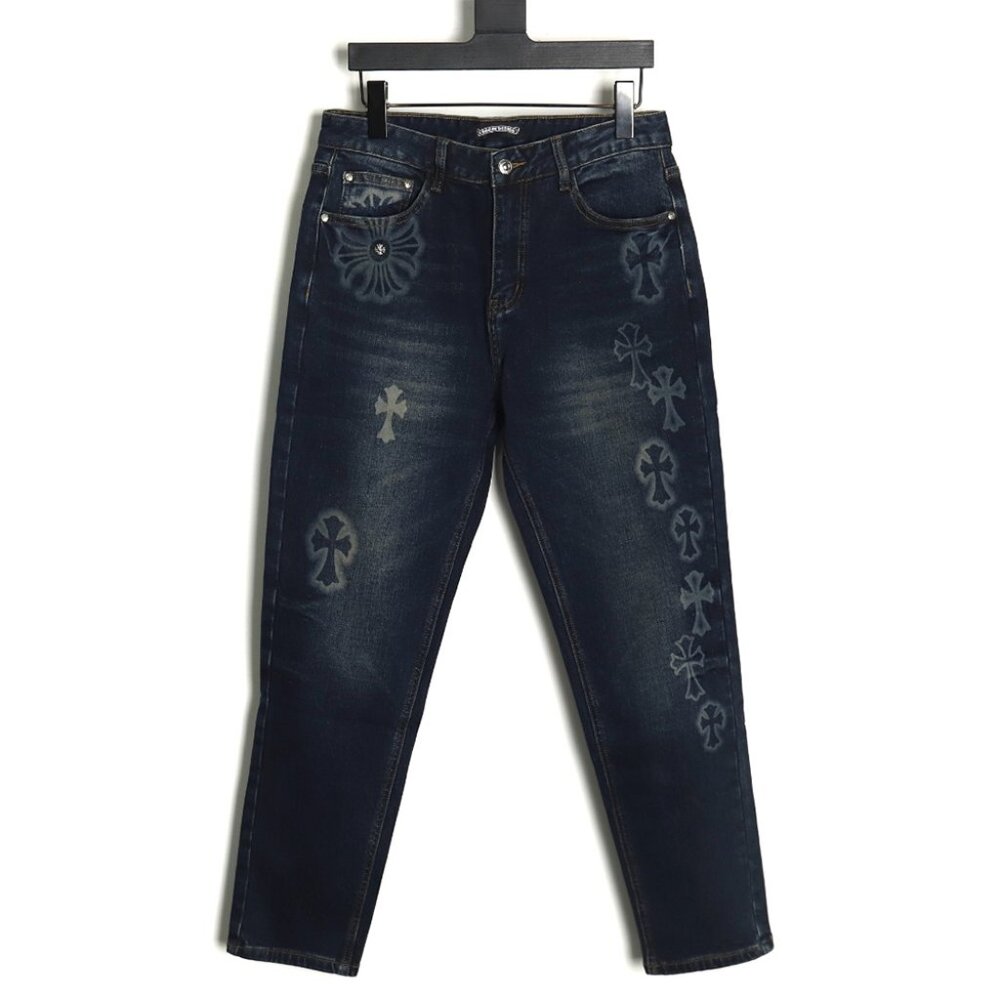 Chrome Hearts Cross Denim Pants  Blue